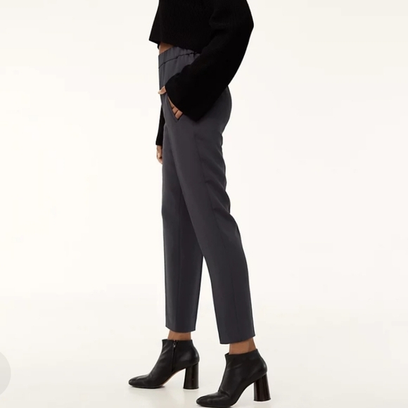 Aritzia Wilfred Darontal Crepe Ankle Trousers Gray 8 - Picture 15 of 16